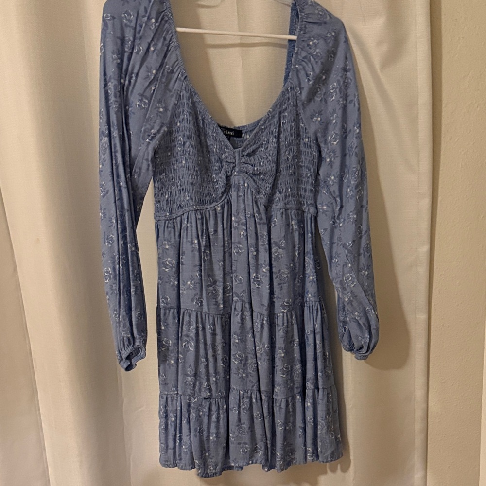 Trixxi Light Blue Textured Dress